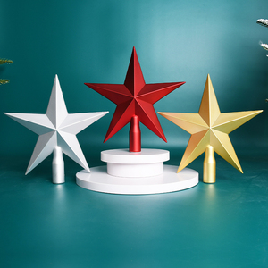 Hatty Eco-Friendly Christmas Tree <b>Top</b> Star Plating Accessories with Customizable Color 12/15/20CM for Home Decor and <b>Halloween</b> - Product Image 3