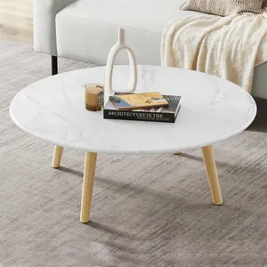 거실 가구 디자인 럭셔리 큰 커피 테이블과 엔드 테이블 라운드 커피 사이드 테이블 멋진 뜨거운 판매 오크 새로운 현대