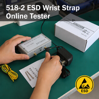Testeur de mise à la terre Portable ESD pour dragonne Moniteur de test d'électricité statique à double canal Testeur de bracelet ESD 498