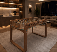 Table de baby-foot en bois massif de luxe, table de jeu de football artisanale, table de baby-foot en placage de bois personnalisé pour salle de jeux intérieure, maison et villa