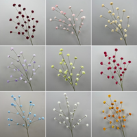 Fleurs artificielles romantiques à longue tige de 110 cm, petites boules de fleurs en soie, fleurs de gypsophile, pompons pour mariage et événements