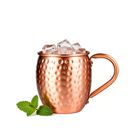 Ensemble de tasses à Moscow Mule en cuivre massif 100% pur, martelé, avec sous-verres, pailles et verres à shot, vaisselle de bar artisanale, coffret cadeau