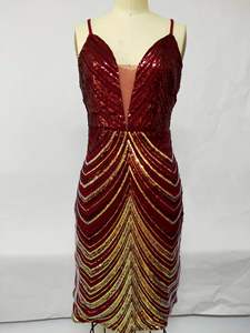 女性用セクシーなショートパーティードレス女性用,2023新しい控えめなスパンコールカラービーズ卒業エレガントなナイトドレス - Product Image 6