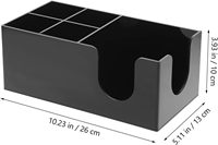 Organisateur de comptoir sur mesure en acrylique noir pour sachets de thé, sachets de café, distributeur de mouchoirs et rangement polyvalent