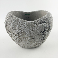 Nouveau design 2026 : Grands pots à fleurs en ciment à motif cœur, modernes et minimalistes, pour plantes d'intérieur et d'extérieur, idéaux pour les bonsaïs