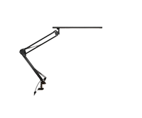Lampu meja LED logam hitam 12W, desain Modern Switch Control AC lipat ruang baca samping tempat tidur lampu malam 5000K siang hari CRI tinggi