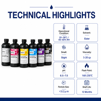 Encre UV DTF pour impression multi-surfaces sur bois, verre, céramique, acrylique, métal, carton pour têtes d'impression Epson I3200U1, DX5, DX7, XP600, TX800
