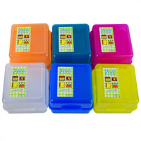 Boîte à bento en plastique portable à double couche carrée pour étudiants avec conservation de la fraîcheur et compartiments pour le déjeuner