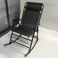 Fauteuil à bascule pliable zéro gravité avec tissu respirant et appui-tête, chaise longue de loisirs pour l'extérieur et la maison