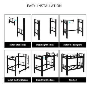 Litera plegable convertible con marco de metal de acero de dos pisos de venta directa de fábrica con almacenamiento para uso en hostel y dormitorio - Product Image 4