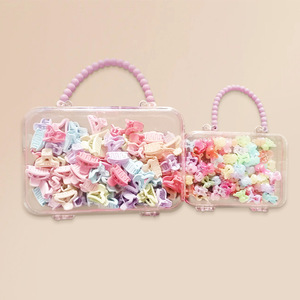 Transparent Pink Jewelry Organizer With Beaded Handle Portable Storage Box For <b>Kids</b> Accessories Desktop Organizer Plastic - Product Image 4