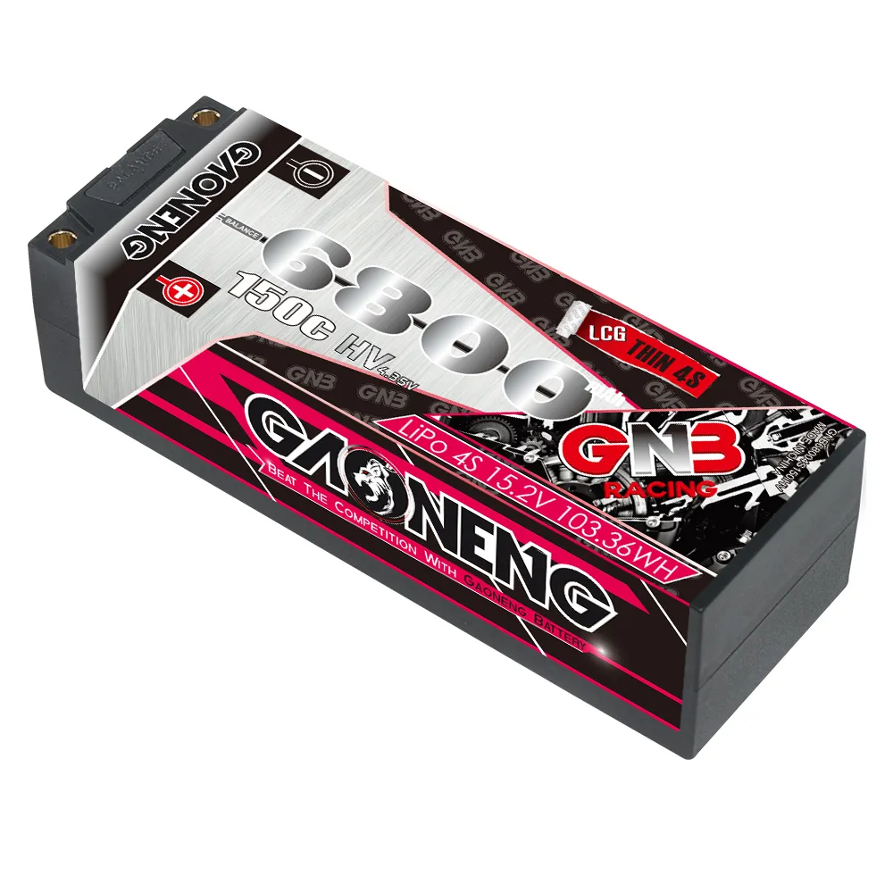 GNB GAONENG แบตเตอรี่6800MAH 4S 15.2V 150C 5มม.,LCG Hardcase RC LiPo สำหรับสเกล1:8 1/8 RC รถแข่ง LiHV แรงดันสูง