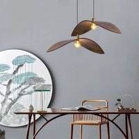 Lustre suspendu Wabi-sabi en bois, forme ligne de pêche, haut de gamme, vintage, pour salle de thé, style zen, maison d'hôtes, restaurant