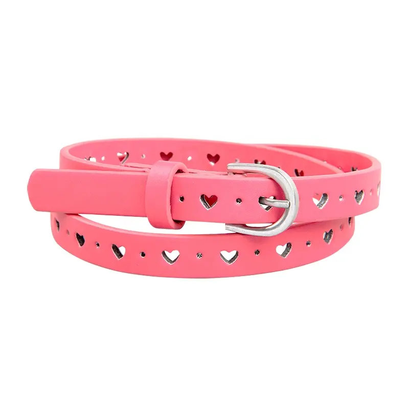 New Fashion Pink Belt Girls PU Belts for Kids Children Christmas Gift