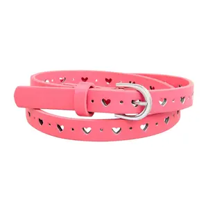 New Fashion Pink Belt Girls PU Belts for Kids Children Christmas Gift