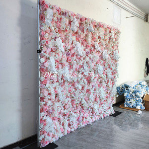 ราคาส่งซิปม่านดอกไม้ผนังฉากหลังยืนตกแต่งกิจกรรม - Product Image 3