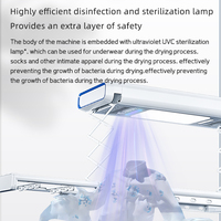 Séchoir à linge électrique intelligent 2025 pour plafond, étagères de lavage automatisées, séchoir chauffant pour vêtements, capacité 45 kg