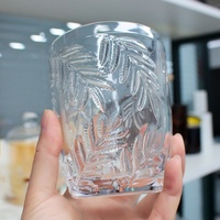 LANGXU Coffret de 4 verres à vin en cristal vert, forme feuille vintage, à pied, à nervures, pour mariage