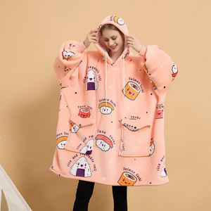 China Factory Women Oversized Sherpa Lined <strong>Cosy</strong> Big Sweatshirt <strong>Blanket</strong> <strong>Hoodie</strong> Manufacturers Adult Hooded <strong>Blanket</strong> With Sleeves - Product Image 4