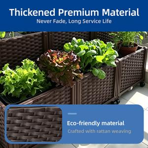Jardinera Moderna de Plástico PP Fácil de Instalar <span class=keywords><strong>con</strong></span> <span class=keywords><strong>Ruedas</strong></span>, Jardinera <span class=keywords><strong>con</strong></span> <span class=keywords><strong>Ruedas</strong></span> para Interiores y Exteriores, Tamaño Personalizado - Product Image 6
