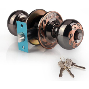 Perillas de <span class=keywords><strong>puerta</strong></span> antiguas de latón pulido de aleación de Zinc de 70mm personalizadas, llave de bloqueo, cerradura de <span class=keywords><strong>puerta</strong></span> de bola de privacidad para dormitorio <span class=keywords><strong>Interior</strong></span>, <span class=keywords><strong>pestillo</strong></span> ajustable - Product Image 4