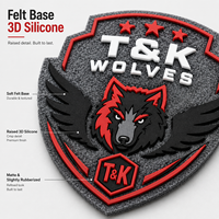 Parche de Silicona y Fieltro con Logotipo de Lobo 3D Personalizado, para Coser o Termoadhesivo, para Chaquetas, Gorras y Prendas