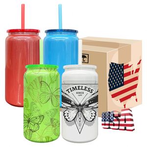 Paquete de 25 Latas de Acero Inoxidable de 16 oz para Sublimación, Color Rojo, Verde y Azul Bebé, Personalizables con Logotipo, para Envolturas UV DTF - Product Image 1