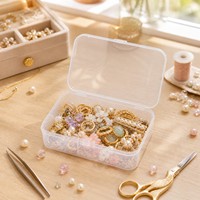 Boîte de rangement transparente en PP à compartiment unique avec couvercle à fermeture à pression 9*6*2.5cm Organisateur pour maquillage, bijoux, voyage, directement de l'usine
