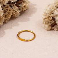 Hochwertige 18K Schlichte Flache Gürtelringe Edelstahl Trendiger Einfacher Vergoldeter Schmuck