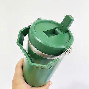 Mug à sublimation personnalisé de 30 oz avec poignée et paille pour la maison, le bureau et les promotions - Product Image 2