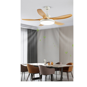พัดลมเพดานแอลอีดีทันสมัยพร้อมใบพัด5ใบมีด48/52/60นิ้วรีโมทคอนโทรลไม้เนื้อแข็งสำหรับห้องนั่งเล่น - Product Image 5