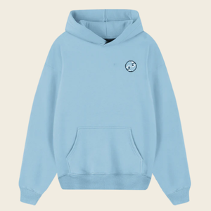 Felpa sportiva oversize da <span class=keywords><strong>uomo</strong></span> con cappuccio blu chiaro con cappuccio personalizzata invernale di alta qualità all'ingrosso con tracolla - Product Image 1