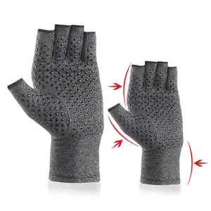 Guantes de compresión para artritis con empuñaduras Guantes de compresión sin dedos para artritis Manos Abiertas Compresión para dedos Protector de manos