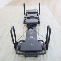 Mini équipement de Pilates professionnel noir, machine de Pilates Reformer réglable en aluminium, certifiée CE, à vendre