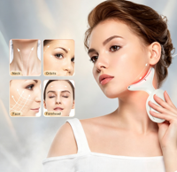 Sculpteur facial portable 7 en 1 à micro-courant ABS, masseur haute fréquence pour le visage et le cou, rechargeable par USB pour le lifting du visage