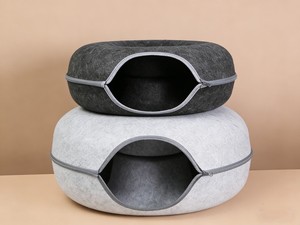 Duurzaam binnenhuis van vilt voor huisdieren, kattentunnelbed voor grote en kleine katten - Product Image 4