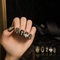 Ongles à presser; Faux ongles; Capsules d'ongles; Ongles artificiels; Ongles courts ovales; Ongles holographiques; Ongles à paillettes; Ongles à feuille d'or