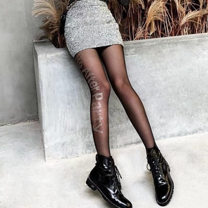 Collants tendance printemps/été sexy à motif diamant et strass, collants noirs brillants pour femmes - Product Image 4