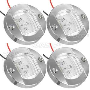 Feu arrière LED rond 12V DC pour bateau marin, lumière blanche froide, accessoire de yacht, bleu/blanc/ambre - Product Image 1