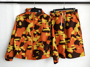 <strong>Men's</strong> Plus Size Camouflage 2 Piece Tracksuit Set Windbreaker Jacket Drawstring <strong>Shorts</strong> Loose Fit Windproof Water Resistant Casual - Product Image 3