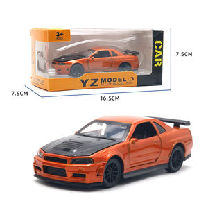 YZMODEL 1:36 Miniatura de Coche Deportivo JDM de Aleación, Modelo Fundido a Presión de <span class=keywords><strong>Fast</strong></span> & <span class=keywords><strong>Furious</strong></span>, con Capó y Puertas Abribles, Función de Retroceso, Skyline GTR R34, Juguete para Niños - Product Image 3