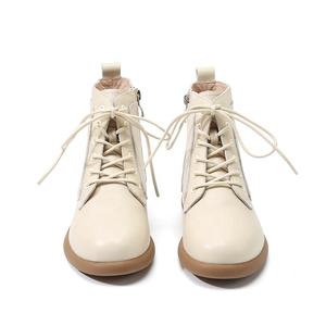 Botines de Piel de Lujo Tallas Grandes con Suela Plana, Cómodos, Transpirables, con Cierre de Cordones de Terciopelo, Color Sólido, para Primavera, Otoño e Invierno, con Forro de Piel - Product Image 4