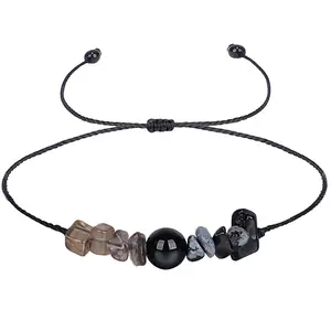 Braccialetto di perline di pietra naturale corda intrecciata braccialetto intrecciato di pietra fatto a mano braccialetti di ispirazione regali di gioielli per le donne ragazze