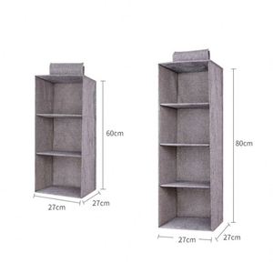 Artificial Cotton Linen Sundries Storage Bag 3/4/5layer Collapsible Hanging Storage <b>Shelves</b> Hanging Closet Organizer - Product Image 5