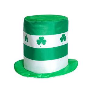 <span class=keywords><strong>Saint</strong></span> <span class=keywords><strong>Patrick</strong></span> Leprechaun Costume Accessoire Ensemble Trèfle Irlandais Vert Carré Chapeau Haut de Forme Barbe pour Fête Cosplay pour St Noël - Product Image 1