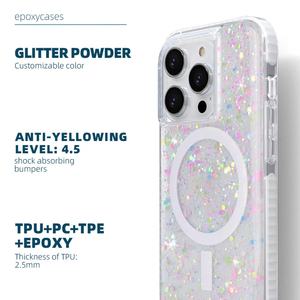 Fundas Magnéticas Personalizadas para Teléfono con Diseño Translúcido, a Prueba de Golpes, con Purpurina de Lujo para iPhone 15 11 Pro Max - Product Image 2