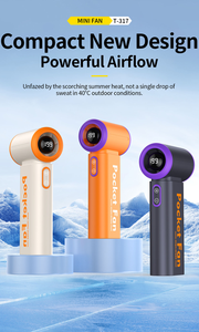 Ventilador de Mano Recargable USB-C T317, Sin Aspas, de Plástico, con 199 Velocidades Ajustables, Flujo de Aire de Ángulo Ultra Amplio, Diseño Compacto de Bolsillo - Product Image 2