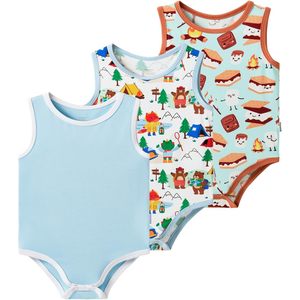 ชุดบอดี้สูทเด็กอ่อนไร้แขน BambooBud ผลิตจากใยไผ่ 100% น้ำหนักเบา พิมพ์ลาย ชุดนอนเด็กทารกแบบยูนิเซ็กซ์ เสื้อกล้าม - Product Image 1