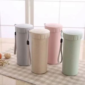 Cadeau d'entreprise, mug en plastique 350 ml, fibre de paille de blé, promotion, logo personnalisé imprimé, bouteilles d'eau, gobelets - Product Image 2