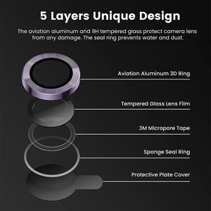 휴대 전화 카메라 렌즈 보호기 14 프로 최대 유리 카메라 렌즈 보호기 아이폰 11 프로 맥스, 아이폰 카메라 반짝이 렌즈 - Product Image 3